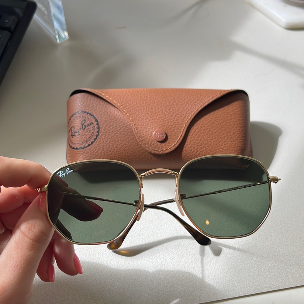 Brand new hexagonal gold Raybans